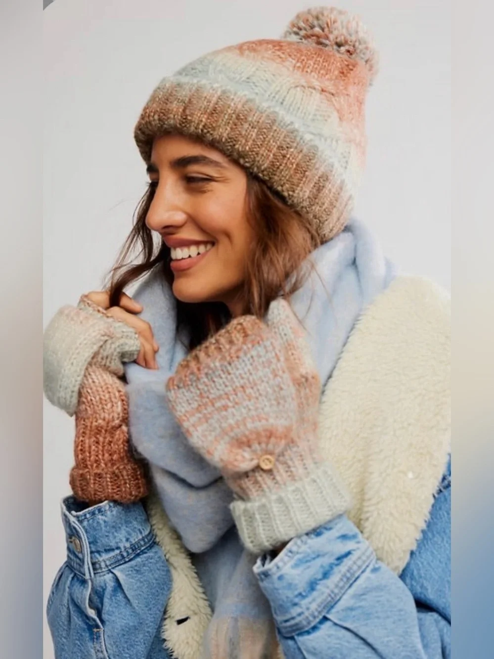 Free People Rainbow Run Hat & Glove Set